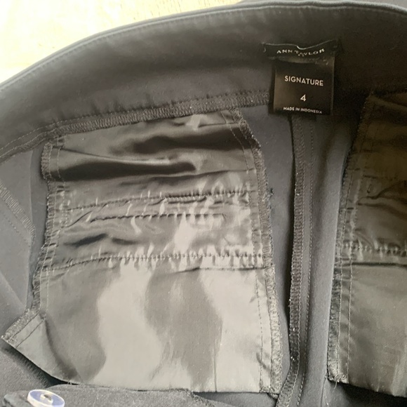 Ann Taylor signature black straight leg mid rise flat front classic pant SZ4 - Picture 11 of 11